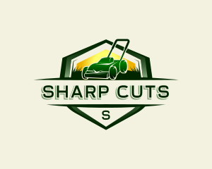 Grass Cutter Lawn Mower logo design