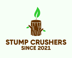 Tree Stump Candle  logo design