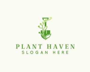 Gardener Shovel Plant  logo design