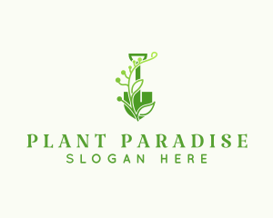 Gardener Shovel Plant  logo design