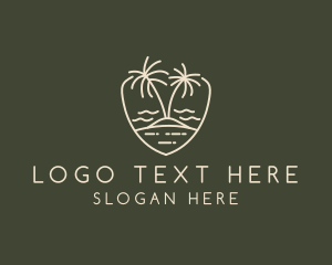 Shield - Palm Tree Island Crest logo design