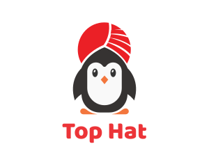 Turban Penguin Headdress logo design