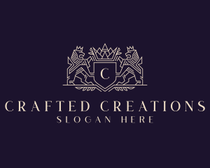 Luxury Lion Crest  logo design