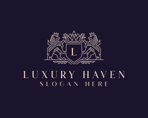 Luxury Lion Crest  logo design