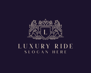 Luxury Lion Crest  logo design