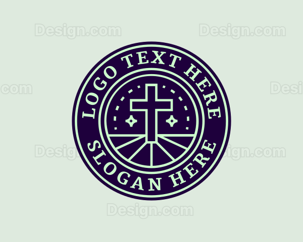 Catholic Religion Cross Logo