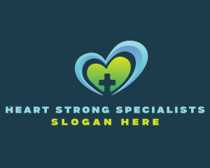 Medical Cross Heart logo design