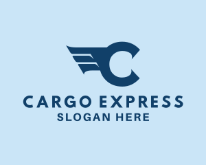 Aviation Freight Wings Letter C logo design