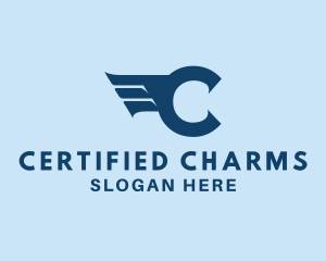 Aviation Freight Wings Letter C logo design