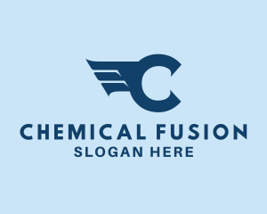 Aviation Freight Wings Letter C logo design