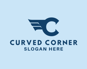 Aviation Freight Wings Letter C logo design