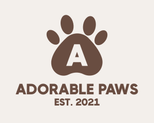 Pet Dog Paw logo design