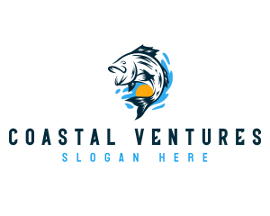 Marine Fish Seafood logo design