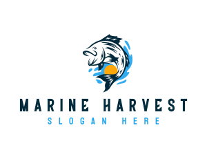 Marine Fish Seafood logo design