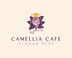 Camellia Alabama Flower logo design