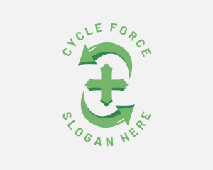 Green Cross Cycle logo design