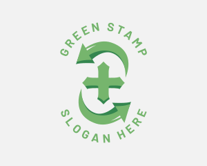 Green Cross Cycle logo design