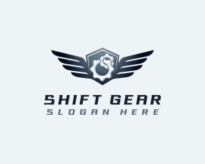 Wings Shield Gear logo design