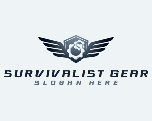 Wings Shield Gear logo design