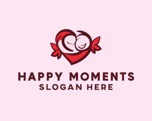 Heart Happy Couple logo design