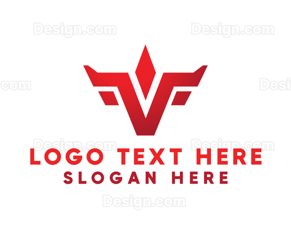 Geometric Diamond Letter V Logo