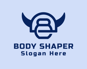 Blue Kettlebell Horns  logo design