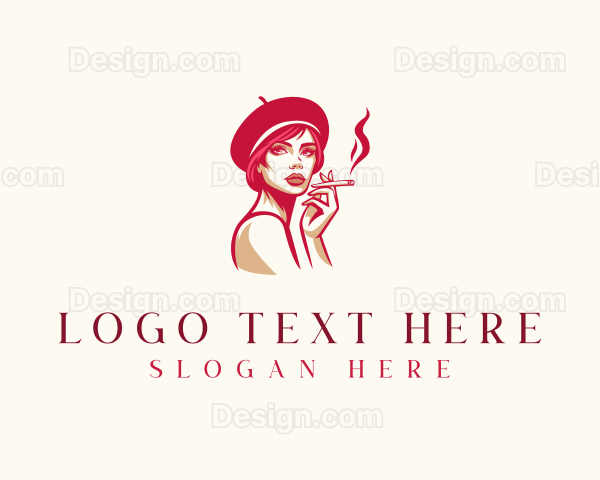 Cigarette Beret Woman Logo