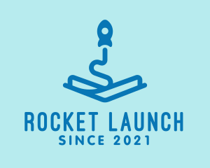 Blue Rocket Book  logo design