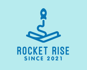 Blue Rocket Book  logo design