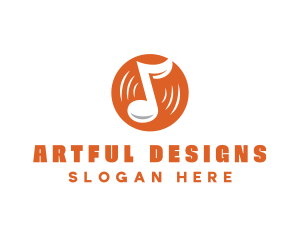 Orange Vinyl Music logo design