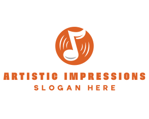 Orange Vinyl Music logo design