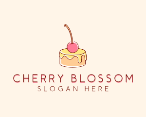 Cherry Pudding Dessert logo design