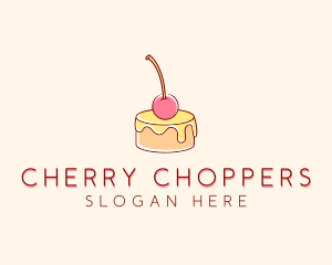 Cherry Pudding Dessert logo design