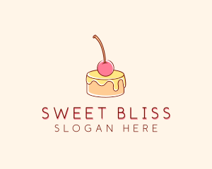 Cherry Pudding Dessert logo design