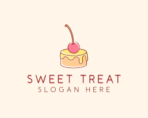 Cherry Pudding Dessert logo design