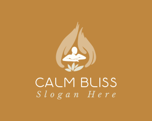 Hands Lotus Massage logo design