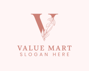 Elegant Leaves Letter V logo design