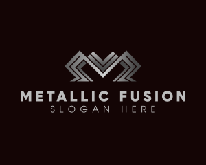 Industrial Metallic Letter M logo design