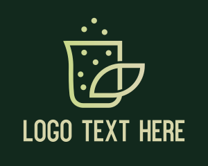 Organic Leaf Beaker  logo design