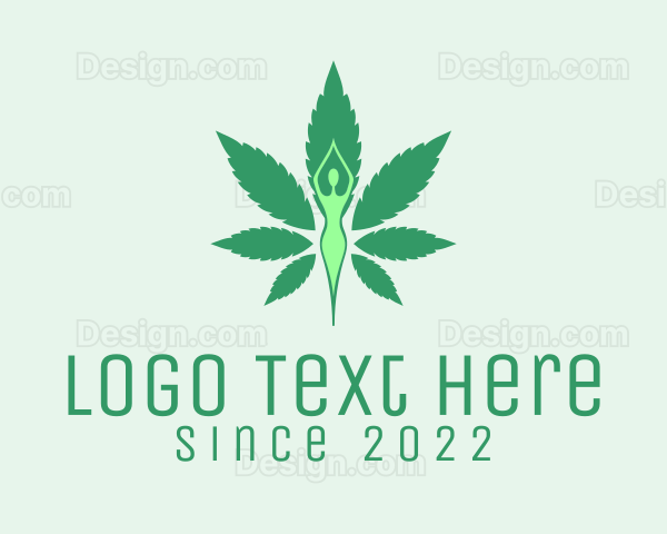 Green Cannabis Yoga Logo