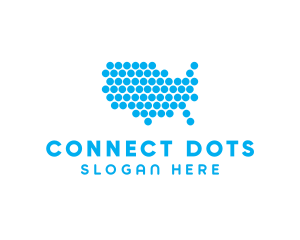 USA Dot Map logo design