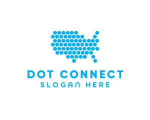 USA Dot Map logo design