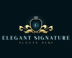 Elegant Royal Crown Shield logo design