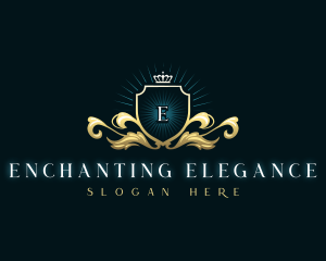 Elegant Royal Crown Shield logo design