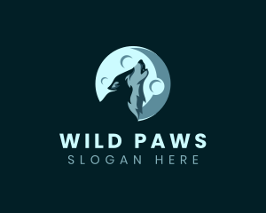 Wild Wolf Howling logo design