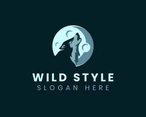 Wild Wolf Howling logo design