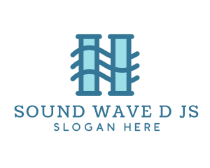 Wave Pillars H logo design