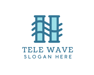 Wave Pillars H logo design