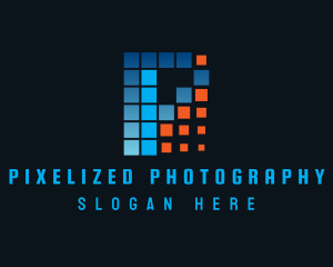 Banking Pixel Letter P logo design