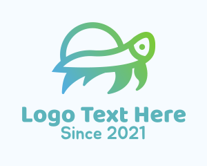 Amphibian - Turtle Sea Creature logo design